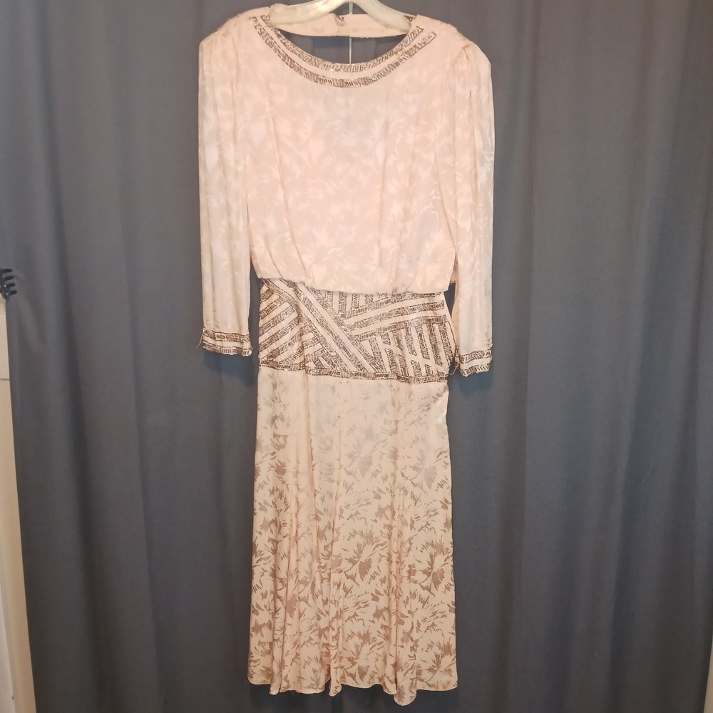 Roaring 20s Style Dress 100% Silk D'ore Vintage Dramatic Plunging Back Pink  6
